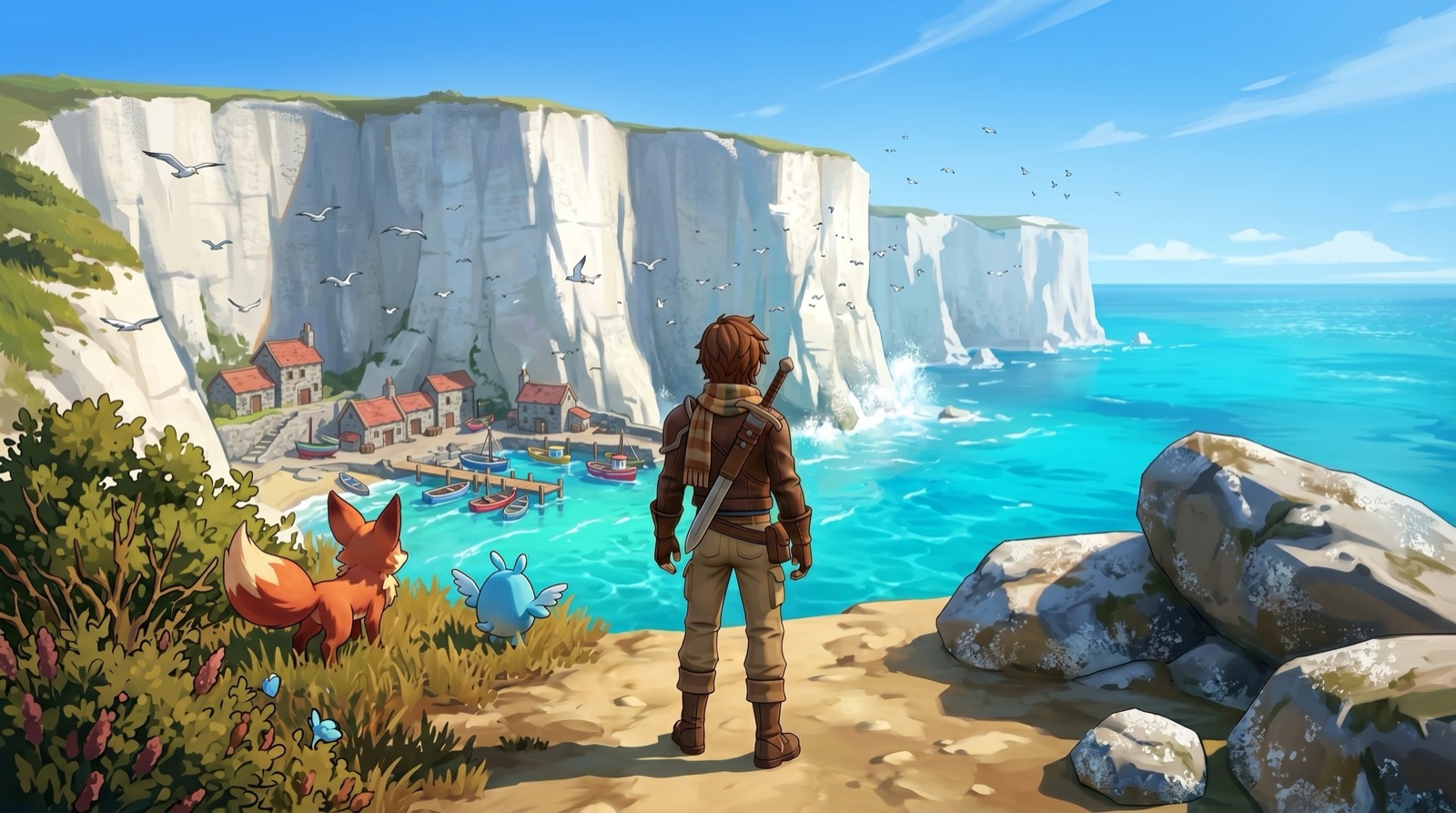 Panorama de Sundershore, la côte et la mer
