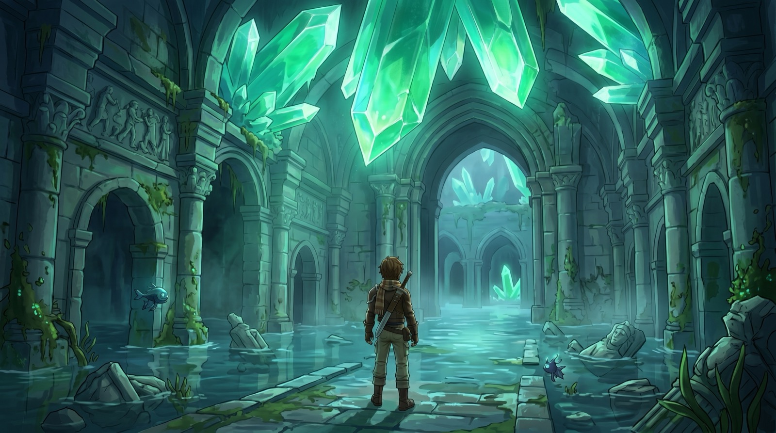Panorama des Sunken Vaults, les ruines englouties