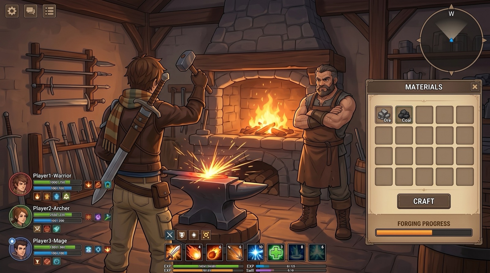 Forge d'équipement à partir de matériaux
